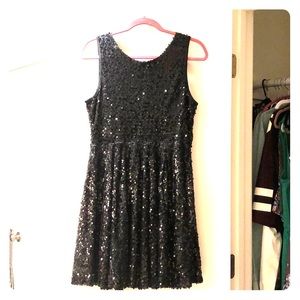 Black sequin semi formal dress